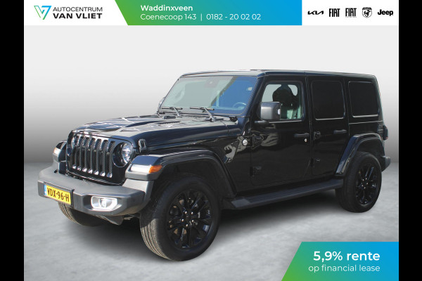 Jeep Wrangler Unlimited 2.0T Sahara | Grijs kenteken | Stoel-/Stuurverwarming | Navi |  Adapt. Cruise | Clima | Camera | Leder | Keyless | 20" Velgen