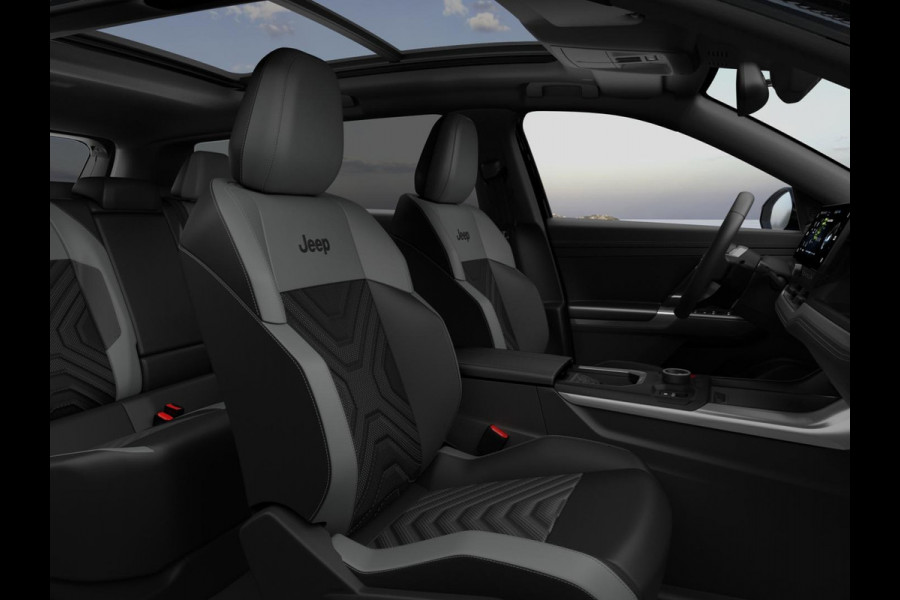 Jeep Compass First Edition 74 kWh | Adapt. Cruise | Camera | Carplay | 20" | Elektr. A-Klep | Navi | Winter Pack | Schuif/Kanteldak | Premium Pack | Conv. Pack | Warmtepomp