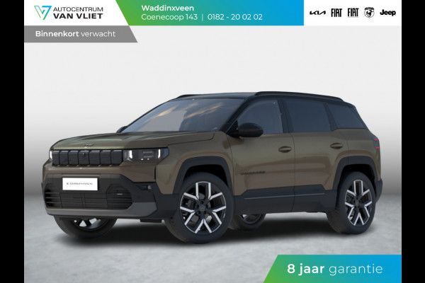 Jeep Compass First Edition 74 kWh | Adapt. Cruise | Camera | Carplay | 20" | Elektr. A-Klep | Navi | Winter Pack | Schuif/Kanteldak | Premium Pack | Conv. Pack | Warmtepomp