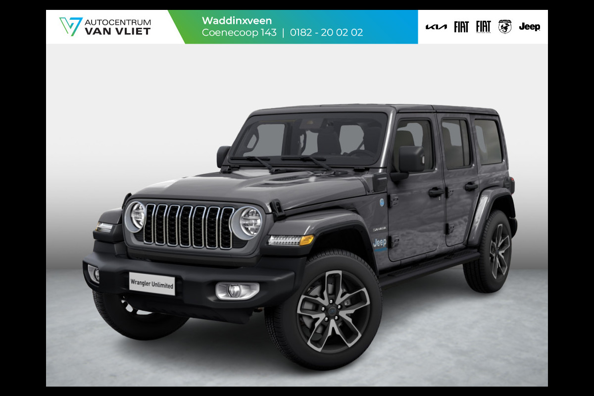 Jeep Wrangler Unlimited 4xe 380 Sahara | MY25 | 22" Brute velgen | Geel kenteken !