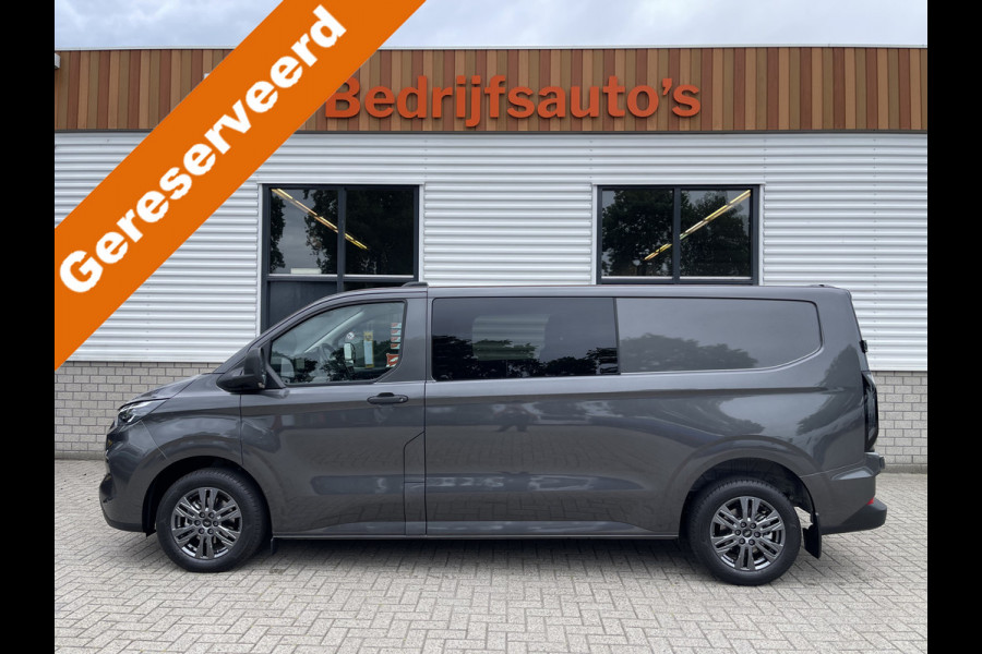 Ford Transit Custom 340 2.0 TDCI L2H1 Trend DC 6 persoons / NIEUW / bpm vrij / rijklaar € 39.950 ex btw / lease vanaf € 715 / direct leverbaar / airco / cruise / apple carplay / camera / magnetic grey metallic
