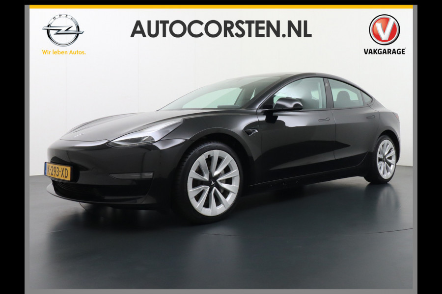 Tesla Model 3 Long Range 498 PK 82kwh 4,4sec 0-100 19" WarmtePomp Stuurverwarmd Elektr.A-klep FSD-Full Self Driving Computer-3 Premium Audio 4 Stoel en achterbank verwarming Electr.Stoelen+Memory+Easy-Entry WiFi Origineel Nederlandse auto Grootste accu Tot 16,5kwh thuis laden. Accu/Motor Garantie tot 25-03-2029 max 192.000km