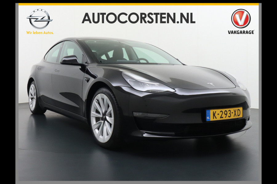 Tesla Model 3 Long Range 498 PK 82kwh 4,4sec 0-100 19" WarmtePomp Stuurverwarmd Elektr.A-klep FSD-Full Self Driving Computer-3 Premium Audio 4 Stoel en achterbank verwarming Electr.Stoelen+Memory+Easy-Entry WiFi Origineel Nederlandse auto Grootste accu Tot 16,5kwh thuis laden. Accu/Motor Garantie tot 25-03-2029 max 192.000km