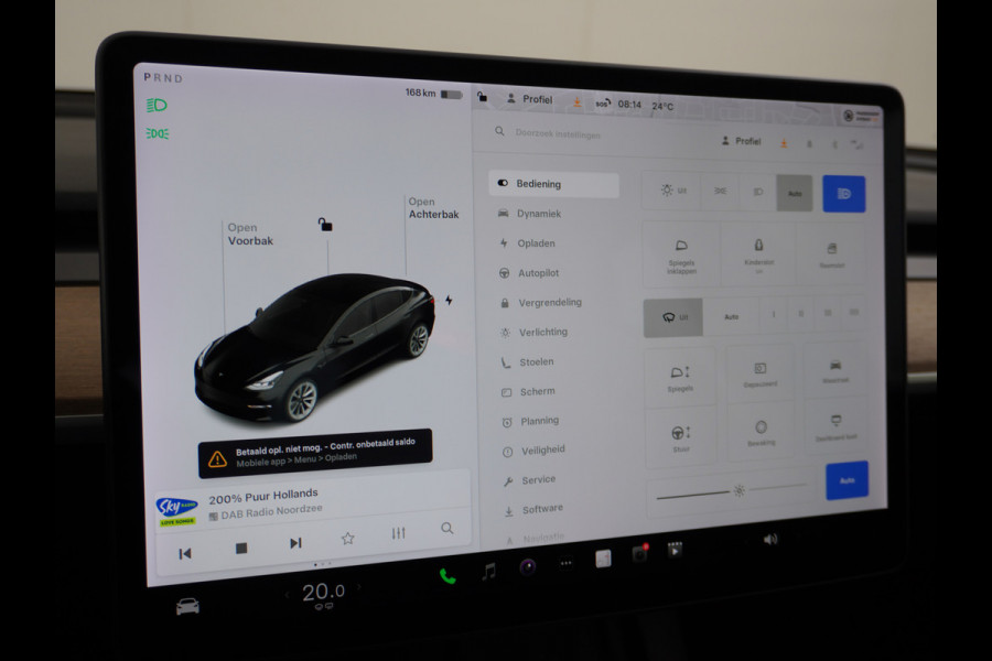 Tesla Model 3 Long Range 498 PK 82kwh 4,4sec 0-100 19" WarmtePomp Stuurverwarmd Elektr.A-klep FSD-Full Self Driving Computer-3 Premium Audio 4 Stoel en achterbank verwarming Electr.Stoelen+Memory+Easy-Entry WiFi Origineel Nederlandse auto Grootste accu Tot 16,5kwh thuis laden. Accu/Motor Garantie tot 25-03-2029 max 192.000km