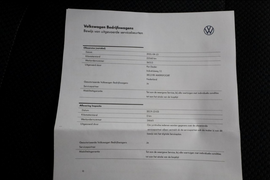 Volkswagen Transporter T6 2.0 TSI L1H1 Benzine DSG-Automaat Comfortline Achterklep 01-2020