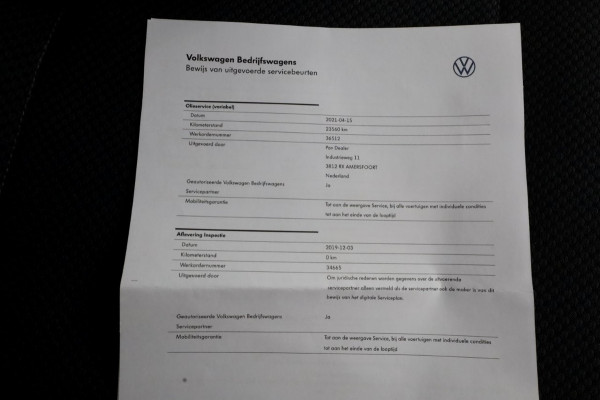 Volkswagen Transporter T6 2.0 TSI L1H1 Benzine DSG-Automaat Comfortline Achterklep 01-2020