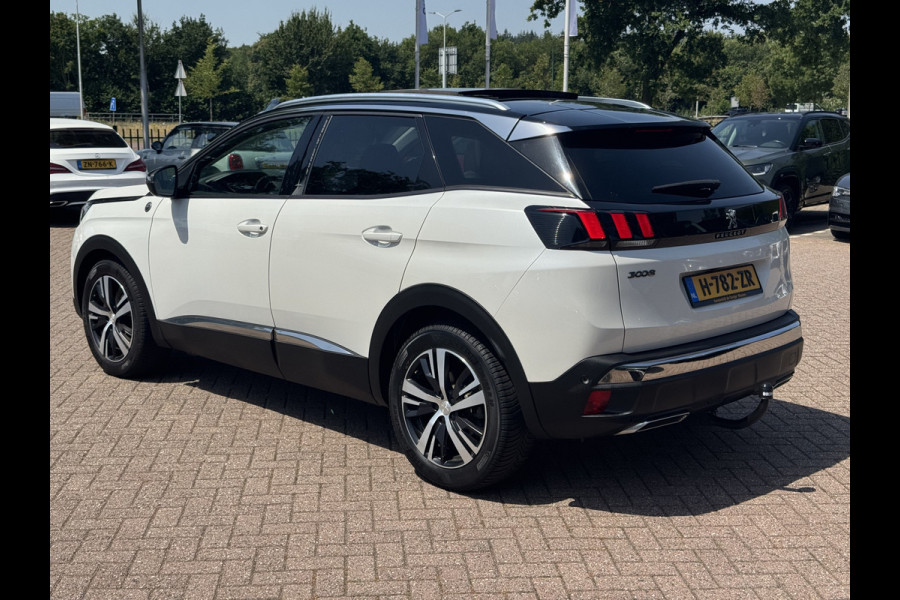 Peugeot 3008 1.2 PureTech GT-Line / Trekhaak / Panoramadak / Camera / 18'' / Half leder / Navigatie / Stoelverwarming / DAB / Dodehoek / Apple Carplay / Stoelverwarming / Cruise Control