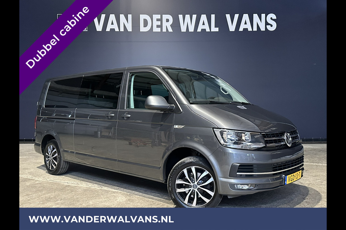 Volkswagen Transporter 2.0 TDI 150pk Automaat L2H1 Dubbele Cabine Euro6 Airco | 5-Zits | Navigatie | 2x Zijdeur | Cruisecontrol, LM velgen, Parkeersensoren, 2500kg Trekhaak