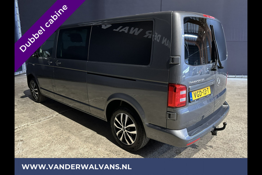 Volkswagen Transporter 2.0 TDI 150pk Automaat L2H1 Dubbele Cabine Euro6 Airco | 5-Zits | Navigatie | 2x Zijdeur | Cruisecontrol, LM velgen, Parkeersensoren, 2500kg Trekhaak