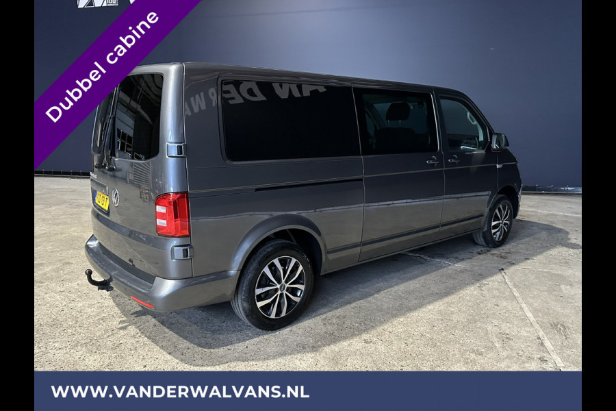 Volkswagen Transporter 2.0 TDI 150pk Automaat L2H1 Dubbele Cabine Euro6 Airco | 5-Zits | Navigatie | 2x Zijdeur | Cruisecontrol, LM velgen, Parkeersensoren, 2500kg Trekhaak