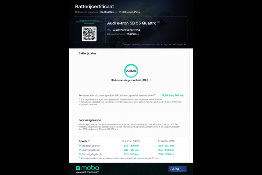 Audi e-tron Sportback 55 quattro S edition 95 kWh 408pk | SoH 91% | Panoramadak | Trekhaak | Diamond Stitching  Lederen | Stoelverstelling met geheugen | Head up Display