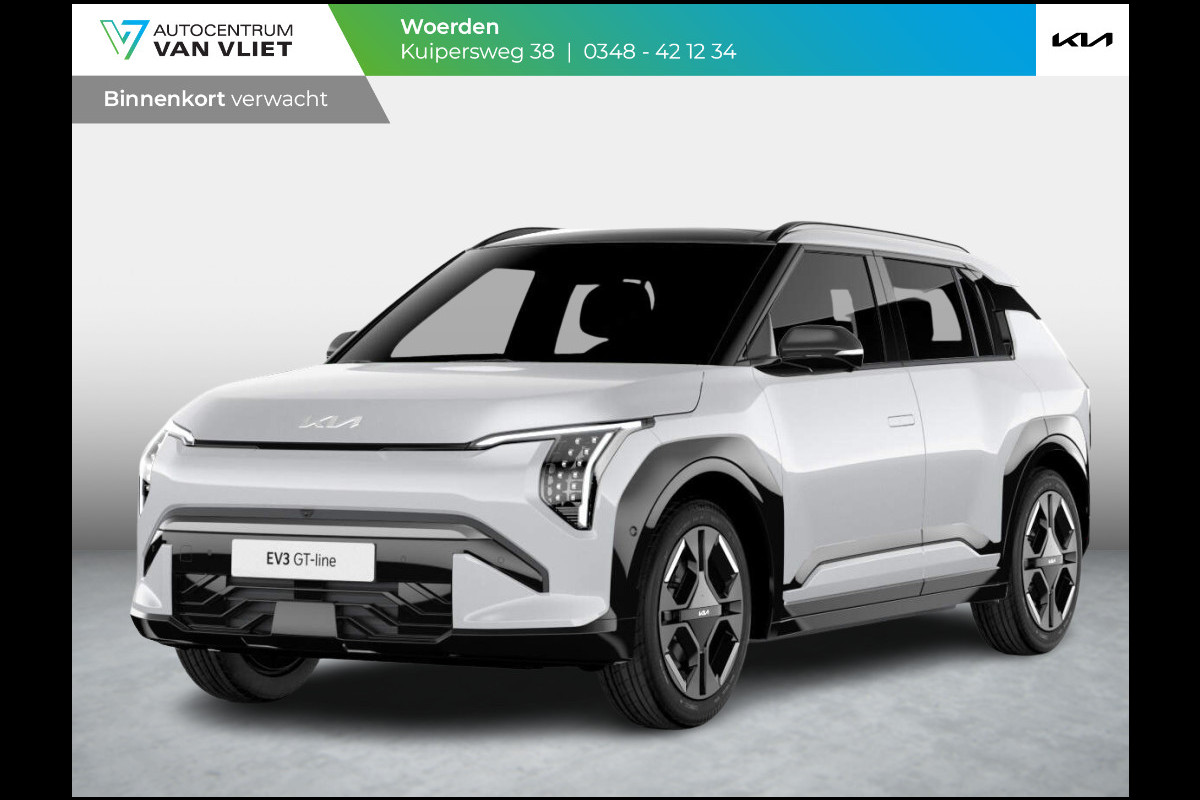 Kia EV3 GT-Line 81.4 kWh | Levering Juni | 600km Rijbereik | Navi | 19" | Adapt. Cruise | Clima | Schuif/Kanteldak | Stoel&Stuurverw. | Priv Glass | BSM | Harman Kardon | LED | Private Lease € 614,- Actie ! Kia EV3 GT-Line 81.4 kWh | Levering Juni | 600km Rijbereik | Navi | 19" | Adapt. Cruise | Clima | Schuif/Kanteldak | Stoel&Stuurverw. | Priv Glass | BSM | Harman Kardon | LED | Private Lease € 614,- Actie !