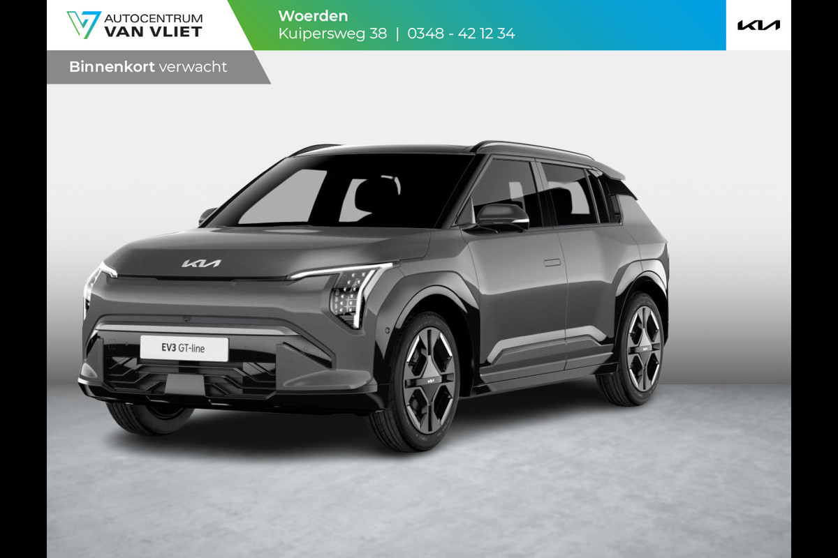 Kia EV3 GT-PlusLine 81.4 kWh | Levering Juni | 600km Rijbereik | Navi | 19" | Adapt. Cruise | Clima | Schuif/Kanteldak | Stoel&Stuurverw. | Priv Glass | BSM | Harman Kardon | HUD | 360 Camera | Private Lease € 644,- Actie ! Kia EV3 GT-PlusLine 81.4 kWh | Levering Juni | 600km Rijbereik | Navi | 19" | Adapt. Cruise | Clima | Schuif/Kanteldak | Stoel&Stuurverw. | Priv Glass | BSM | Harman Kardon | HUD | 360 Camera | Private Lease € 644,- Actie !