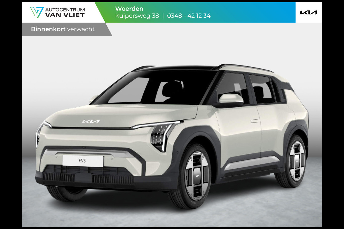 Kia EV3 Plus Advanced 81.4 kWh | Levering Juni | Navi | 19" | Adapt. Cruise | Clima | Schuif/Kanteldak | Stoel&Stuurverw. | Priv Glass | BSM | Harman Kardon Kia EV3 Plus Advanced 81.4 kWh | Levering Juni | Navi | 19" | Adapt. Cruise | Clima | Schuif/Kanteldak | Stoel&Stuurverw. | Priv Glass | BSM | Harman Kardon