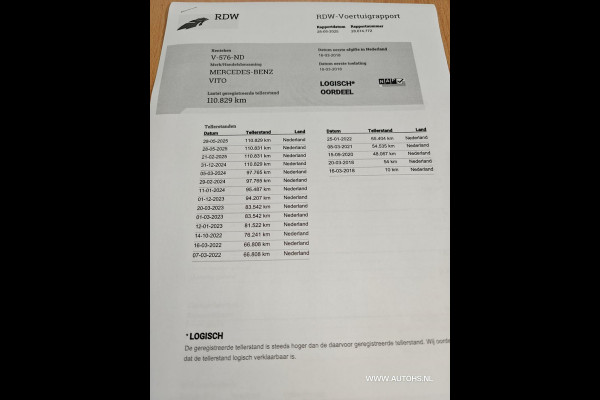 Mercedes-Benz Vito 111 CDI , Euro 6 , 1e Eig , In pracht staat , Apk maart 2026 , werkplaats inrichting.