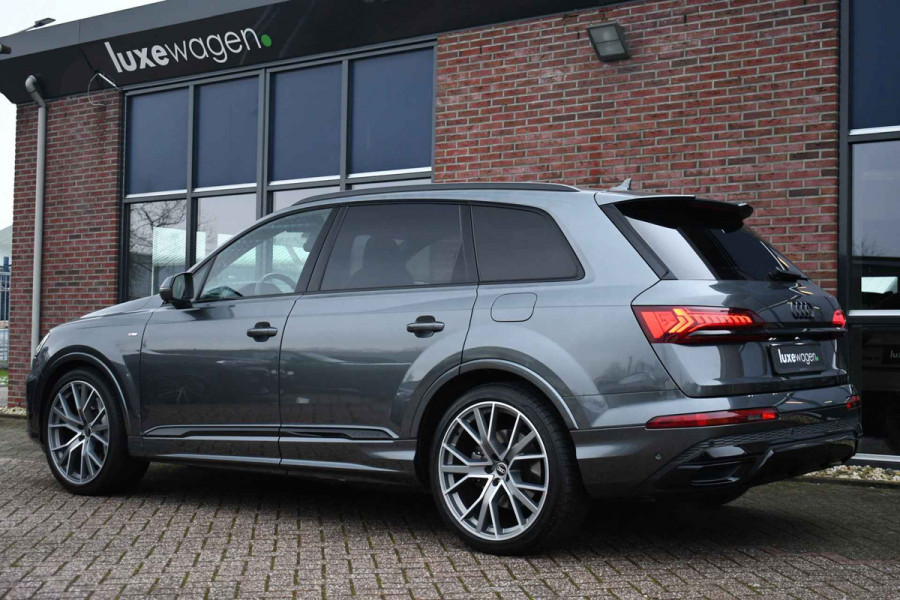 Audi Q7 55 TFSI quattro S-Line 7-pers Pano S-zetels Trekh ACC HUD B&O 360 Soft-close