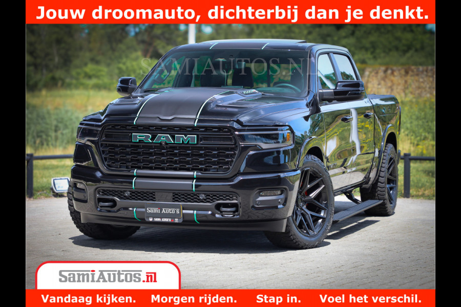 Dodge Ram 1500 Limited Night High Output 540HP 706Nm | Massage + Full Option | De Meest Luxe en Volle Pick-Up in zijn Klasse | Comfortabele Dubbele Cabine met Royale 5 Zitplaatsen | BPM vrij | Nu Leverbaar uit Voorraad | Voorraad Nr 2320 - 5138