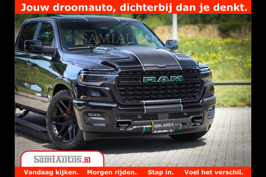 Dodge Ram 1500 Limited Night High Output 540HP 706Nm | Massage + Full Option | De Meest Luxe en Volle Pick-Up in zijn Klasse | Comfortabele Dubbele Cabine met Royale 5 Zitplaatsen | BPM vrij | Nu Leverbaar uit Voorraad | Voorraad Nr 2320 - 5138