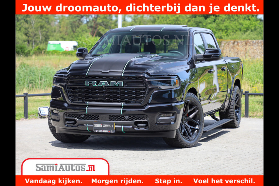 Dodge Ram 1500 Limited Night High Output 540HP 706Nm | Massage + Full Option | De Meest Luxe en Volle Pick-Up in zijn Klasse | Comfortabele Dubbele Cabine met Royale 5 Zitplaatsen | BPM vrij | Nu Leverbaar uit Voorraad | Voorraad Nr 2320 - 5138