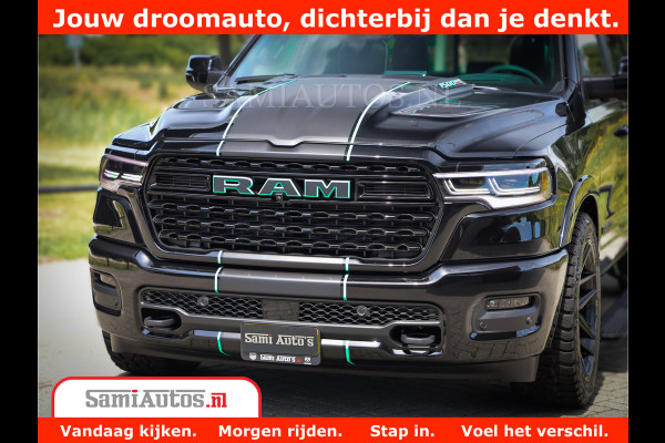 Dodge Ram 1500 Limited Night High Output 540HP 706Nm | Massage + Full Option | De Meest Luxe en Volle Pick-Up in zijn Klasse | Comfortabele Dubbele Cabine met Royale 5 Zitplaatsen | BPM vrij | Nu Leverbaar uit Voorraad | Voorraad Nr 2320 - 5138