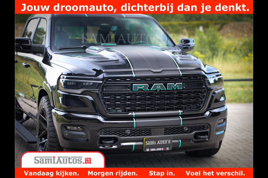 Dodge Ram 1500 Limited Night High Output 540HP 706Nm | Massage + Full Option | De Meest Luxe en Volle Pick-Up in zijn Klasse | Comfortabele Dubbele Cabine met Royale 5 Zitplaatsen | BPM vrij | Nu Leverbaar uit Voorraad | Voorraad Nr 2320 - 5138