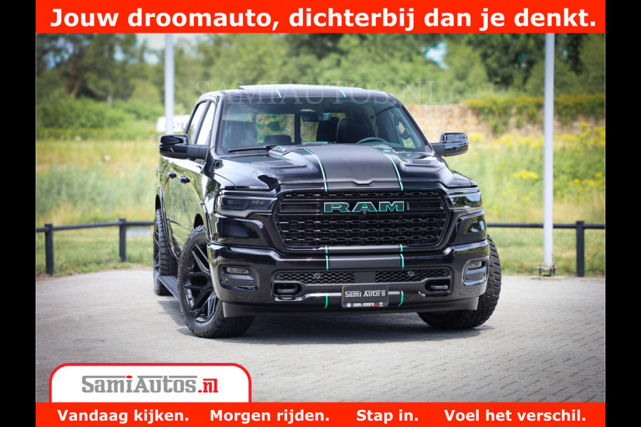 Dodge Ram 1500 Limited Night High Output 540HP 706Nm | Massage + Full Option | De Meest Luxe en Volle Pick-Up in zijn Klasse | Comfortabele Dubbele Cabine met Royale 5 Zitplaatsen | BPM vrij | Nu Leverbaar uit Voorraad | Voorraad Nr 2320 - 5138