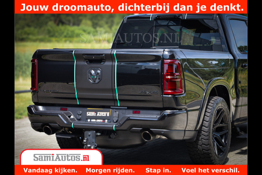 Dodge Ram 1500 Limited Night High Output 540HP 706Nm | Massage + Full Option | De Meest Luxe en Volle Pick-Up in zijn Klasse | Comfortabele Dubbele Cabine met Royale 5 Zitplaatsen | BPM vrij | Nu Leverbaar uit Voorraad | Voorraad Nr 2320 - 5138