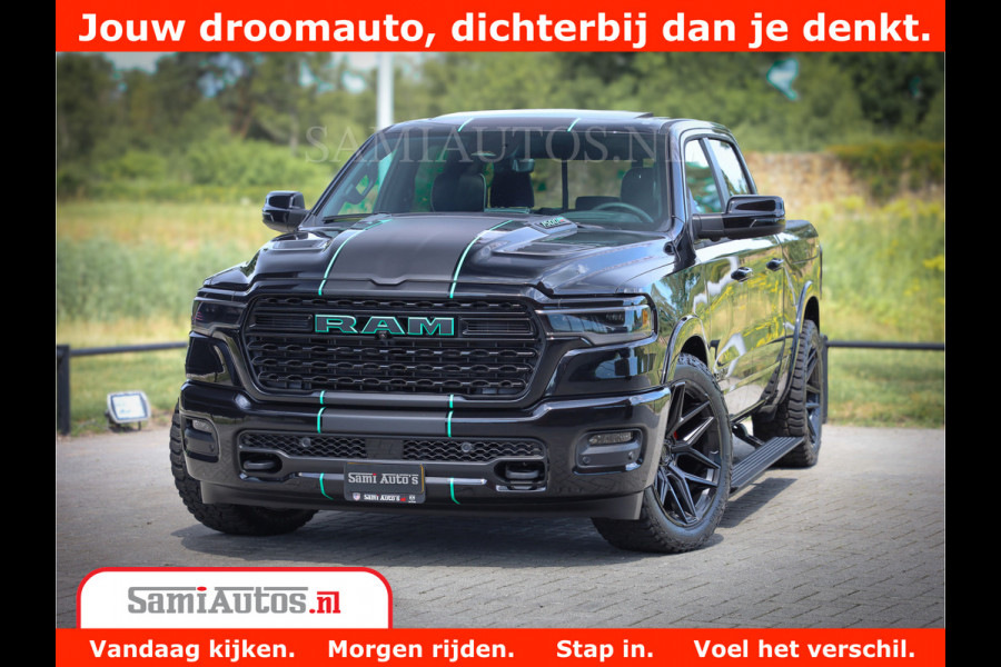 Dodge Ram 1500 Limited Night High Output 540HP 706Nm | Massage + Full Option | De Meest Luxe en Volle Pick-Up in zijn Klasse | Comfortabele Dubbele Cabine met Royale 5 Zitplaatsen | BPM vrij | Nu Leverbaar uit Voorraad | Voorraad Nr 2320 - 5138