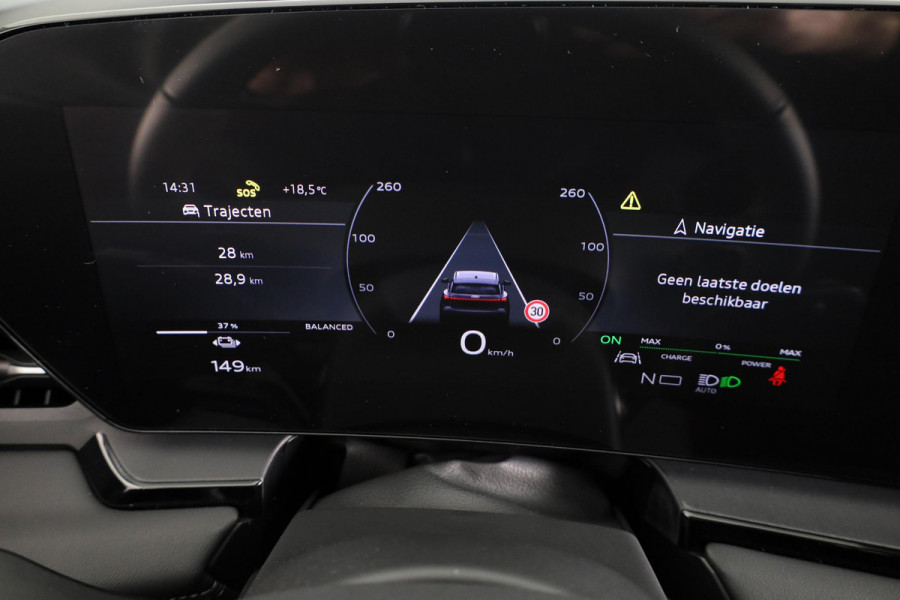 Audi Q6 e-tron Advanced edition e-tron perf 225kW/306pk 100Kwh Ha Tech Plus pakket, sportstoelen met leder, omgevingscamera's, adaptive cruisecontrol, verwarmbare voor en achterstoelen