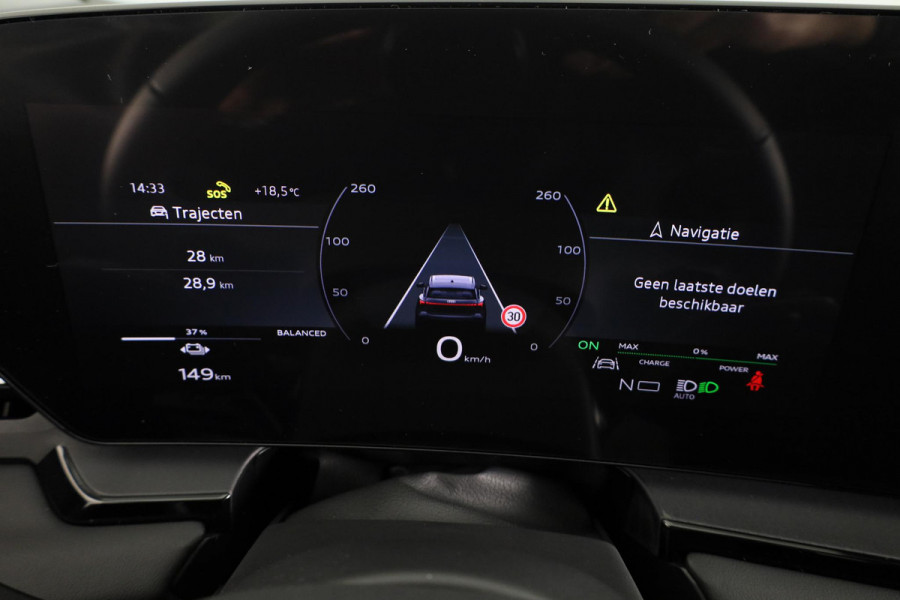 Audi Q6 e-tron Advanced edition e-tron perf 225kW/306pk 100Kwh Ha Tech Plus pakket, sportstoelen met leder, omgevingscamera's, adaptive cruisecontrol, verwarmbare voor en achterstoelen