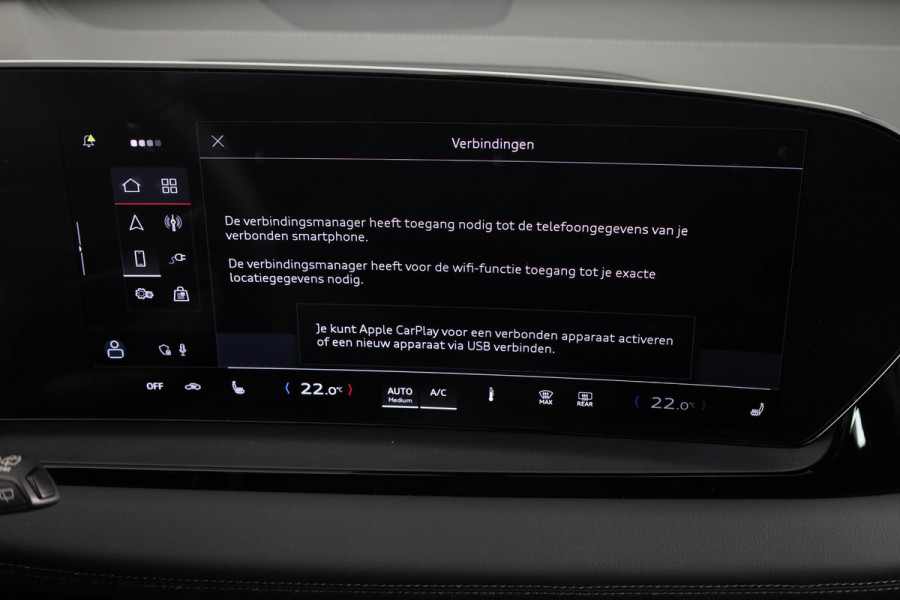 Audi Q6 e-tron Advanced edition e-tron perf 225kW/306pk 100Kwh Ha Tech Plus pakket, sportstoelen met leder, omgevingscamera's, adaptive cruisecontrol, verwarmbare voor en achterstoelen