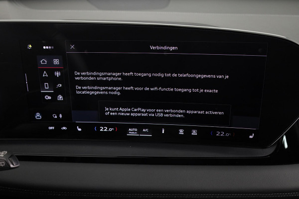 Audi Q6 e-tron Advanced edition e-tron perf 225kW/306pk 100Kwh Ha Tech Plus pakket, sportstoelen met leder, omgevingscamera's, adaptive cruisecontrol, verwarmbare voor en achterstoelen
