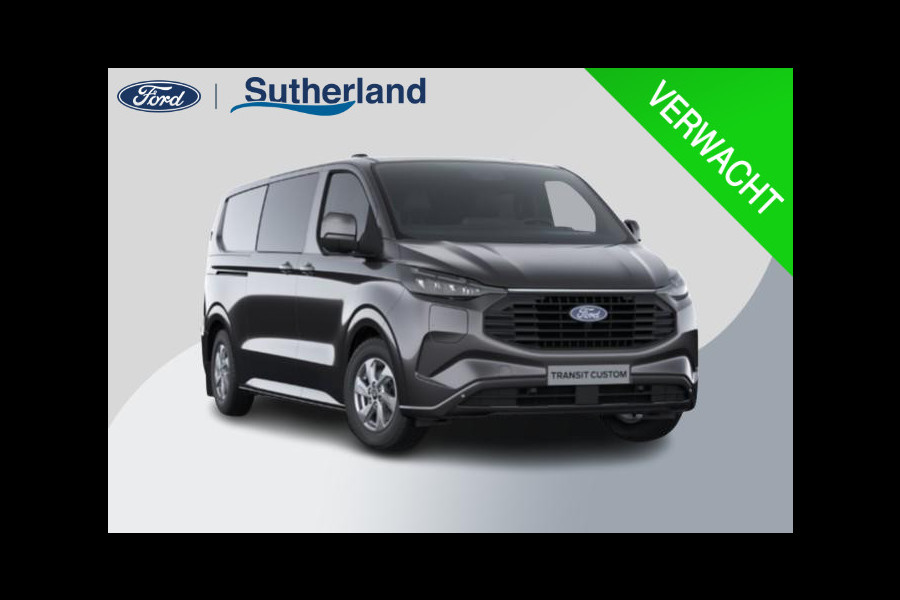 Ford Transit Custom 320 2.5 PHEV L2H1 Limited DC 233pk | Dubbele Cabine | Dubbele zijschuifdeur | 12-weg verstel- en verwarmbare AGR Stoelen | Inklapbare trekhaak | 17 inch lichtmetalen velgen | Driver Assistance Pack Premium  | Verwarmbaar stuurwiel | Bekleding zijwand en achterdeuren (volledig),