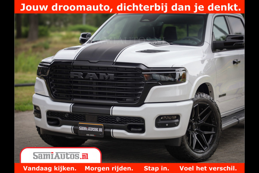 Dodge Ram 1500 Laramie Night | 420Pk 636 Nn | Extra Groot Scherm + Passagiers Scherm | Comfortabele Dubbele Cabine met Royale 5 Zitplaatsen | Nu Leverbaar uit Voorraad | Voorraad Nr 2223 - 5047