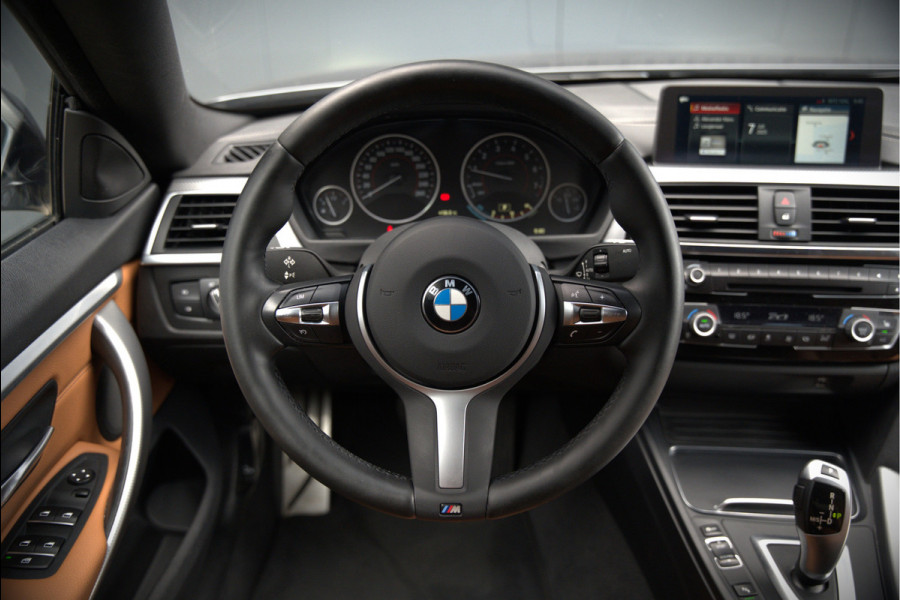 BMW 4 Serie Gran Coupé 418i High Executive M Sport | Stoelverwarming | Camera | Cognac Leer | Keyless | Shadow Line | Hifi | Automaat | NAP | DAB | LED | Navigatie Prof. | Cruise Control |