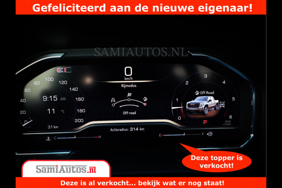 GMC Sierra AT4 6.2 V8 | Prijs Compleet met Garantie en Lpg en Rijklaarmaak kosten | Dubbele Cabine met Royale 5 Zitplaatsen | BPM vrij | Nu Leverbaar uit Voorraad | Voorraad Nr 2240 -  8364 |