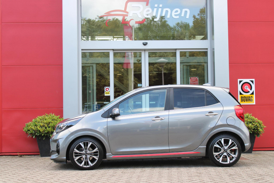 Kia Picanto 1.0 T-GDi 100PK GT-LINE | PANORAMISCH SCHUIF/KANTEL DAK | STOEL/STUUR VERWARMING | CLIMATE CONTROL | ADAPTIVE CRUISE CONTROL | ACHTERUITRIJ CAMERA | LICHTMETALEN VELGEN 16" | LANE ASSIST | APPLE CARPLAY/ANDROID AUTO | NAVIGATIE | DRAADLOZE TELEFOONLADER | DAB+ RADIO | KEYLESS ENTRY |