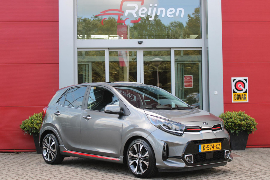 Kia Picanto 1.0 T-GDi 100PK GT-LINE | PANORAMISCH SCHUIF/KANTEL DAK | STOEL/STUUR VERWARMING | CLIMATE CONTROL | ADAPTIVE CRUISE CONTROL | ACHTERUITRIJ CAMERA | LICHTMETALEN VELGEN 16" | LANE ASSIST | APPLE CARPLAY/ANDROID AUTO | NAVIGATIE | DRAADLOZE TELEFOONLADER | DAB+ RADIO | KEYLESS ENTRY |