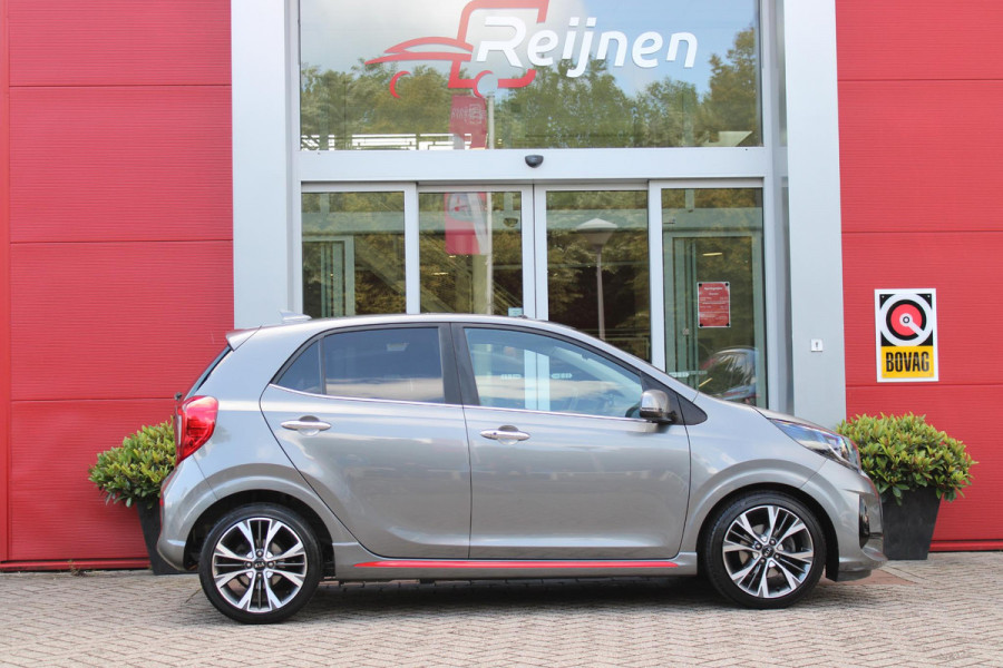 Kia Picanto 1.0 T-GDi 100PK GT-LINE | PANORAMISCH SCHUIF/KANTEL DAK | STOEL/STUUR VERWARMING | CLIMATE CONTROL | ADAPTIVE CRUISE CONTROL | ACHTERUITRIJ CAMERA | LICHTMETALEN VELGEN 16" | LANE ASSIST | APPLE CARPLAY/ANDROID AUTO | NAVIGATIE | DRAADLOZE TELEFOONLADER | DAB+ RADIO | KEYLESS ENTRY |