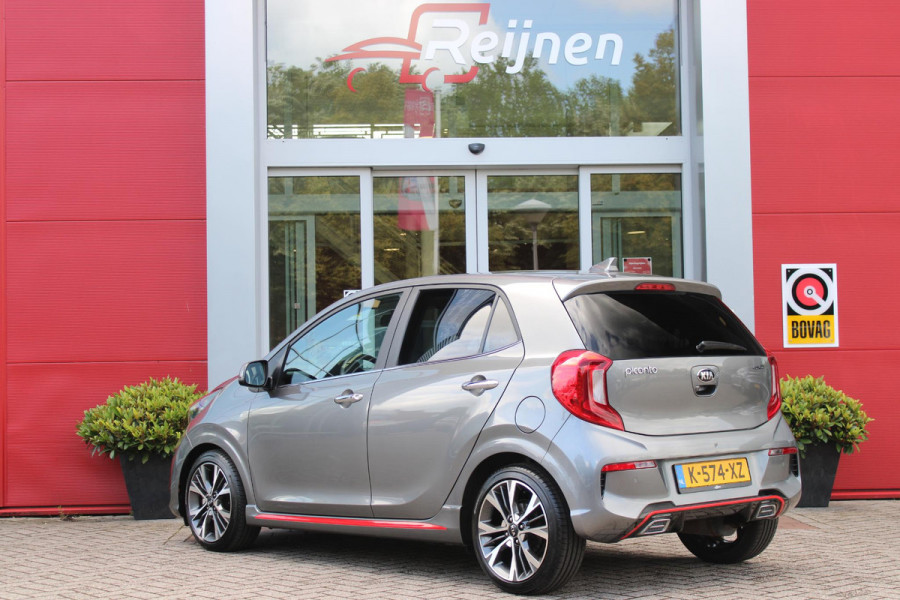 Kia Picanto 1.0 T-GDi 100PK GT-LINE | PANORAMISCH SCHUIF/KANTEL DAK | STOEL/STUUR VERWARMING | CLIMATE CONTROL | ADAPTIVE CRUISE CONTROL | ACHTERUITRIJ CAMERA | LICHTMETALEN VELGEN 16" | LANE ASSIST | APPLE CARPLAY/ANDROID AUTO | NAVIGATIE | DRAADLOZE TELEFOONLADER | DAB+ RADIO | KEYLESS ENTRY |