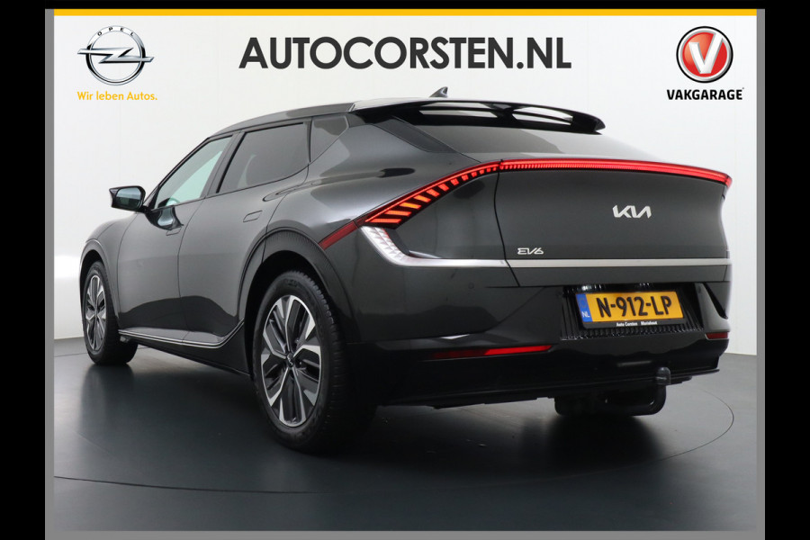 Kia Ev6 Plus 77.4kWh Leer Long Range 19" Apple Carplay Trekhaak Android Meridian-HiFi Adap. Cruise Camera Navi Ecc Elek.Verst.Stoelen+Ve Elek.Achterklep Led Regen-Lichtsensor Verkeersbord detectie Connected Services Bluetooth Uitparkeer waarschuwing Rijstrooksensor met correctie 1e Eigenaar Origineel Nederlandse Auto Dealer Onderhouden tot 233kw DC en 11kw AC laden Garantie Accu 7jaar/160.000km