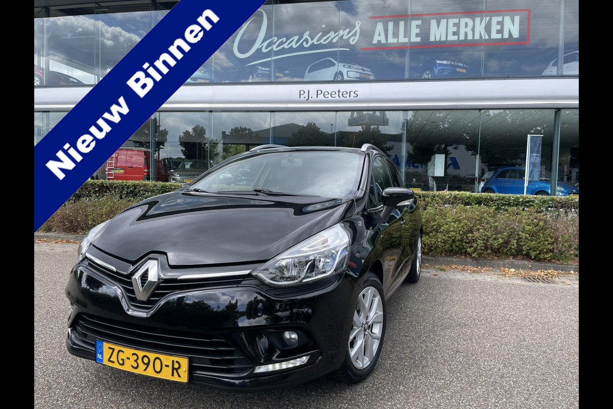 Renault Clio Estate 0.9 TCe Limited Airco - Cruise control - Parkeersensoren achter - Navigatie full map - Mistlampen voor - Lederen stuurwiel - Dakrails Renault Clio Estate 0.9 TCe Limited Airco - Cruise control - Parkeersensoren achter - Navigatie full map - Mistlampen voor - Lederen stuurwiel - Dakrails