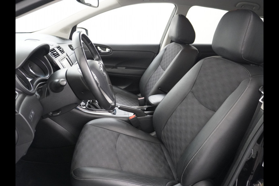 Nissan Pulsar T116PK Navi Ecc Camera N-Connecta Cruise control Lederen/stof bekleding Keyless DAB Led Regen-Lichtsensor 1.2 DIG-T N-Connecta Privacy Glas Lmv 17" Bluetooth Binnenspiegel automatisch dimmend 1.265KG Lage kosten in de wegenbelasting!