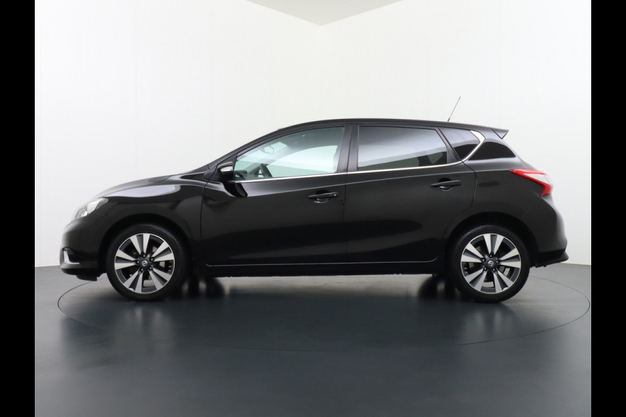 Nissan Pulsar T116PK Navi Ecc Camera N-Connecta Cruise control Lederen/stof bekleding Keyless DAB Led Regen-Lichtsensor 1.2 DIG-T N-Connecta Privacy Glas Lmv 17" Bluetooth Binnenspiegel automatisch dimmend 1.265KG Lage kosten in de wegenbelasting!
