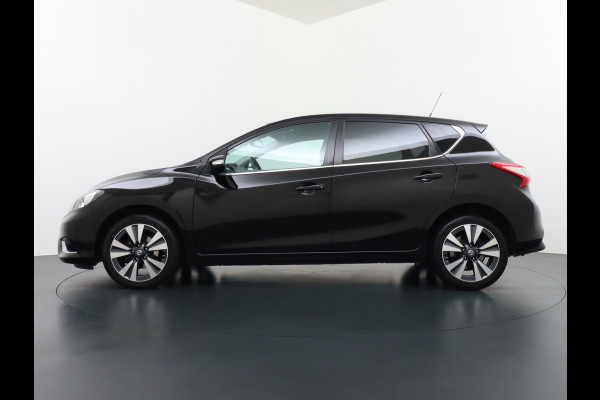 Nissan Pulsar T116PK Navi Ecc Camera N-Connecta Cruise control Lederen/stof bekleding Keyless DAB Led Regen-Lichtsensor 1.2 DIG-T N-Connecta Privacy Glas Lmv 17" Bluetooth Binnenspiegel automatisch dimmend 1.265KG Lage kosten in de wegenbelasting!