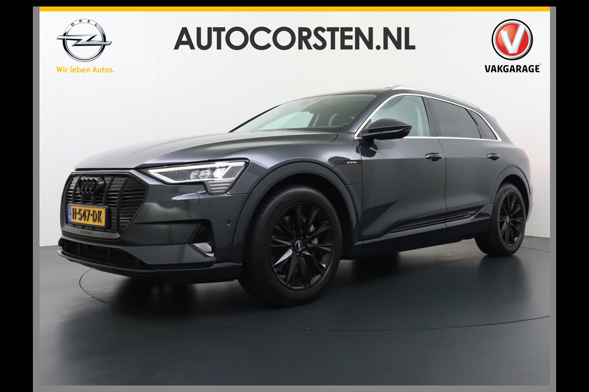 Audi e-tron 50 Quattro Launch Edition Plus 71kWh Leder+Verwarmd+Geheugen Apple Carplay Navi Panoramadak Luchtvering Adap.Cruise PDC Camera S Led Lmv 20" Keyless-go Lichtpakket Dodehoekdetectie Regensensor Rijstrooksensor Lichtpakket Dealeronderhouden Fase 3 Nieuwprijs  €73.451,-