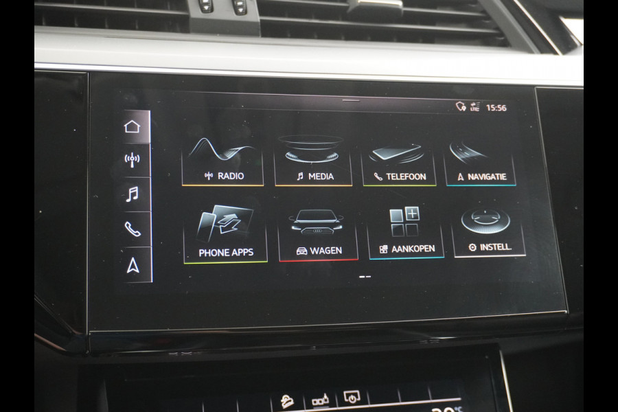 Audi e-tron 50 Quattro Launch Edition Plus 71kWh Leder+Verwarmd+Geheugen Apple Carplay Navi Panoramadak Luchtvering Adap.Cruise PDC Camera S Led Lmv 20" Keyless-go Lichtpakket Dodehoekdetectie Regensensor Rijstrooksensor Lichtpakket Dealeronderhouden Fase 3 Nieuwprijs  €73.451,-