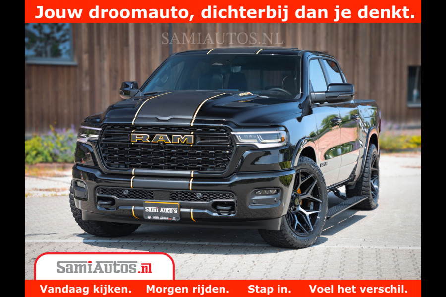 Dodge Ram 1500 Limited Night H.O 540HP 706Nm | Massage + Full Option | De Meest Luxe en Volle Pick-Up in zijn Klasse | Comfortabele Dubbele Cabine met Royale 5 Zitplaatsen | BPM vrij | Nu Leverbaar uit Voorraad | Voorraad Nr 2353 - 5412