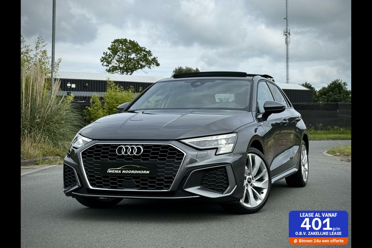 Audi A3 Sportback 40 TFSI S-line Panoramadak|B&O|Massage|Keyless|Head-up|Camera|Elektr. achterklep|Elektr. verst. stoelen Audi A3 Sportback 40 TFSI S-line Panoramadak|B&O|Massage|Keyless|Head-up|Camera|Elektr. achterklep|Elektr. verst. stoelen