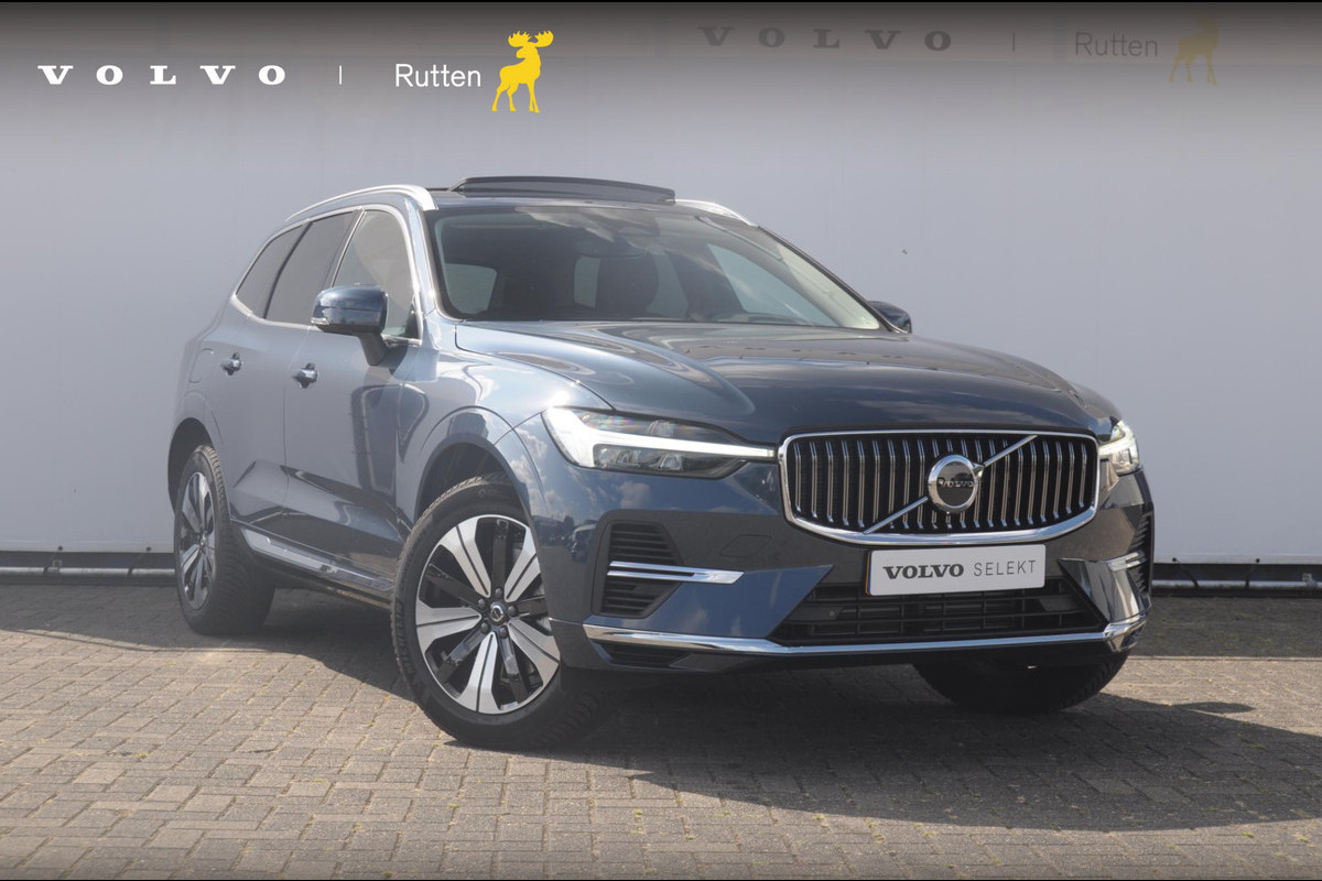 Volvo XC60 T6 350PK Long Range AWD Essential Bright Google Infotainment / Panoramisch schuif-kanteldak / Cruise control / Lederen bekleding / Parkeersensoren voor- en achterzijde / 19" lichtmetalen velgen /